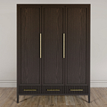 Большой Шкаф Primo Темный орех с 3 дверьми и 3 выдвижными ящиками варинант исполнения - 1 | Loft Concept в Красноярске