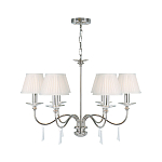 Люстра цвета никель с прозрачными стеклянными подвесками в форме капель Elstead Lighting варинант исполнения - 2 | Loft Concept в Красноярске