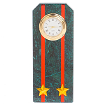 Часы погон ВС подарочные настольные из натурального камня Змеевик Military Clock варинант исполнения - 13 | Loft Concept в Красноярске