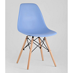 Пластиковый стул на ножках из массива бука Eames Blue варинант исполнения - 1 | Loft Concept в Красноярске