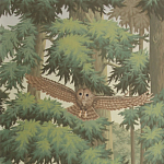 Обои ручная роспись Redwoods Sequoia colourway on Aurore scenic paper варинант исполнения - 2 | Loft Concept в Красноярске