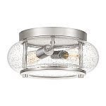 Потолочный светильник цвета никель с плафоном из прозрачного фактурного стекла Quoizel варинант исполнения - 1 | Loft Concept в Красноярске