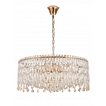 Люстра круглая с хрустальными подвесками на золотистом каркасе Roul Crystal Light варинант исполнения - 9 | Loft Concept в Красноярске