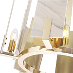 Люстра подвесная круглая с мраморными прямоугольными вставками и золотым основанием Диаметр 55 см Marble square Chandelier варинант исполнения - 3 | Loft Concept в Красноярске