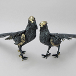 Статуэтка бронзовая пара Фазаны синие Bronze Birds варинант исполнения - 4 | Loft Concept в Красноярске