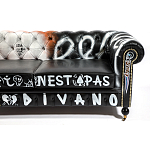 Диван Честерфильд граффити graffiti Orange Sofa натуральная кожа варинант исполнения - 9 | Loft Concept в Красноярске