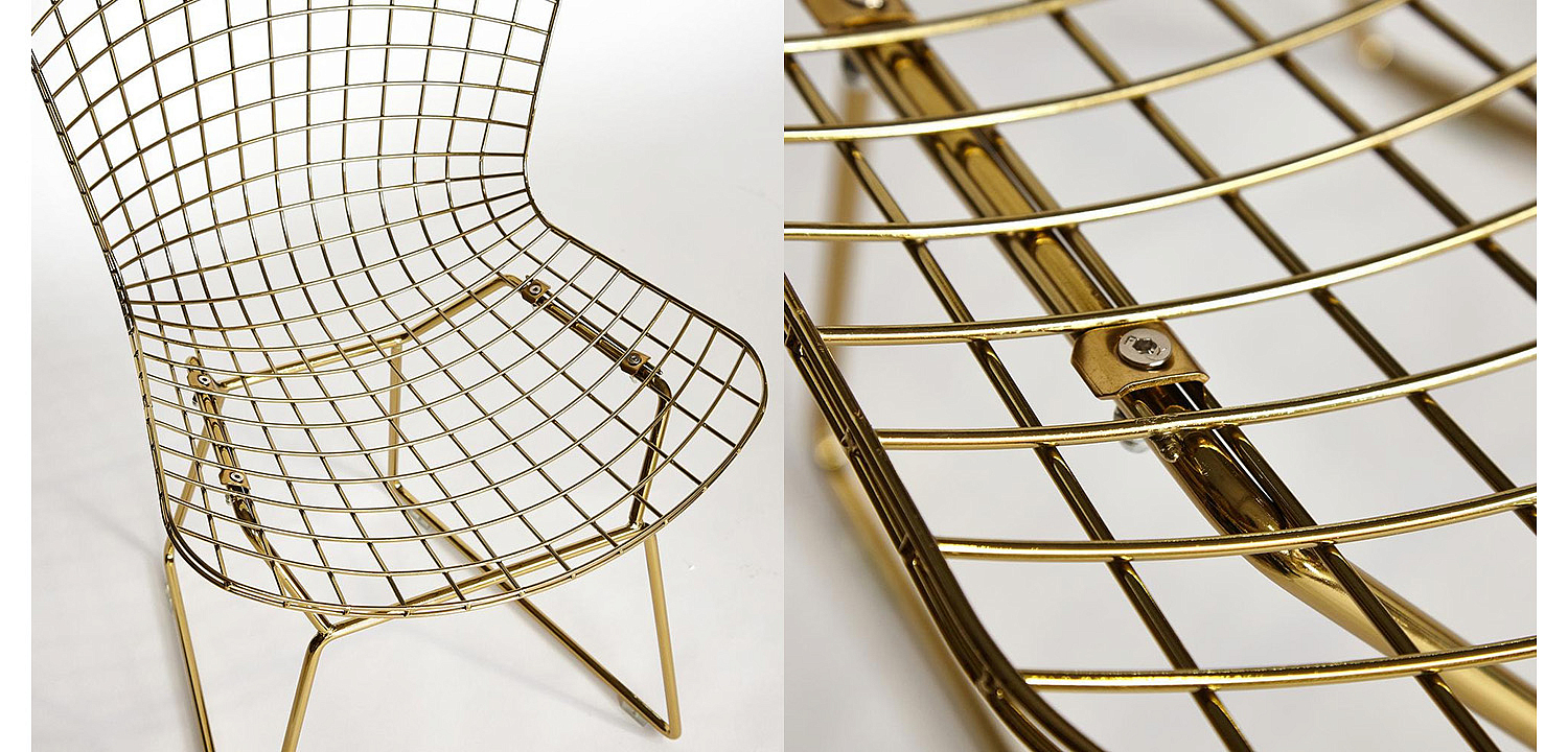 Стул Bertoia Side Chair gold - Loft-Concept в Красноярске