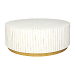 Стол журнальный Белый RADIAL BONE INLAY COFFEE TABLE NATURAL варинант исполнения - 1 | Loft Concept в Красноярске