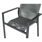 Стул темно-серый с высокой плетеной спинкой и сиденьем Braided Strength варинант исполнения - 7 | Loft Concept в Красноярске