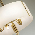 Люстра на штанге с белым круглым плафоном на бронзовом основании с вертикальным декором из металлических трубок Sohne варинант исполнения - 4 | Loft Concept в Красноярске