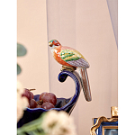 Чаша темно-синего цвета из фарфора с разноцветной птичкой Eden Garden porcelain and bronze варинант исполнения - 5 | Loft Concept в Красноярске