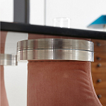 Обеденный стол со стеклянной столешницей и розовыми ножками с тканевой обивкой Wrigley варинант исполнения - 3 | Loft Concept в Красноярске