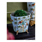 Кашпо из голубого фарфора с бронзовыми элементами Blue Garden варинант исполнения - 4 | Loft Concept в Красноярске