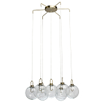 Люстра с 7-ю плафонами из прозрачного стекла в форме шара Orb Cascade  варинант исполнения - 4 | Loft Concept в Красноярске