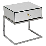 Тумбочка зеркальная с ящиком Mirror Chrome Cabinet варинант исполнения - 1 | Loft Concept в Красноярске