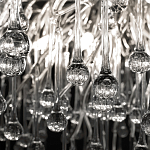 Люстра подвесная с прозрачными стеклянными подвесками в форме капель Диаметр 60 см Droplet Chandelier варинант исполнения - 17 | Loft Concept в Красноярске