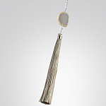 Люстра подвесная с 8-ю шарообразными плафонами из белого стекла с подвесками из камня и кисточками Agatelle варинант исполнения - 9 | Loft Concept в Красноярске