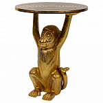 Столик с подстольем в виде обезьянки Bombay Gold варинант исполнения - 1 | Loft Concept в Красноярске