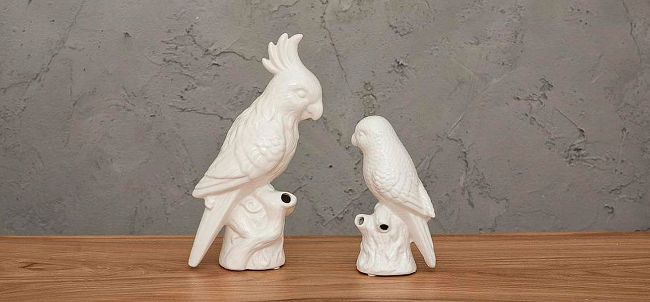 Фигурка керамика белый попугай Small Parrot Фигурка керамика белый попугай Small Parrot - Loft-Concept в Красноярске