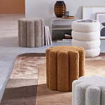 Пуф с обивкой из ткани букле Flo Brown Pouf варинант исполнения - 3 | Loft Concept в Красноярске