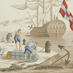 Обои ручная роспись Views of Italy Azure on Sepia варинант исполнения - 1 | Loft Concept в Красноярске