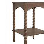 Приставной столик деревянный с резными ножками и нижней полкой Vintage Side Table Brown Wood варинант исполнения - 1 | Loft Concept в Красноярске