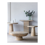 Столик кофейный кремового цвета с овальной столешницей и круглым основанием Cream Dalmen Table варинант исполнения - 8 | Loft Concept в Красноярске