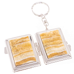 Зеркало брелок складное двухстороннее из натурального камня Оникс Silver Stone Mirrors варинант исполнения - 2 | Loft Concept в Красноярске