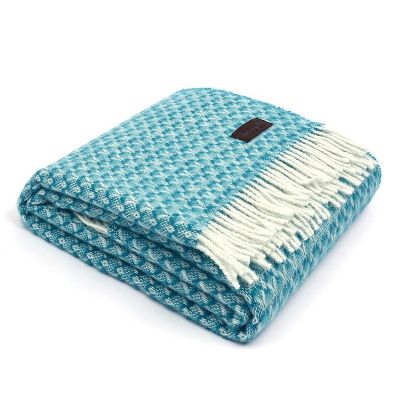 Плед BRIAS TRIANGLE 1510 Marzotto Голубой в Красноярске | Loft Concept 