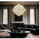 Люстра с овальными подвесками из натурального камня Spatial Composition варинант исполнения - 7 | Loft Concept в Красноярске