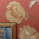 Обои с вышивкой ручной работы Deco Flowers Original colourway on wool sateen варинант исполнения - 2 | Loft Concept в Красноярске