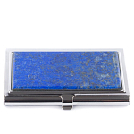 Визитница карманная металлическая с накладкой из натурального камня Лазурит Stone Business Card Holders  варинант исполнения - 1 | Loft Concept в Красноярске