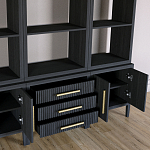 Модульный стеллаж Primo из трех составных элементов Черный дуб варинант исполнения - 5 | Loft Concept в Красноярске