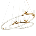 Кольцевая люстра с декором в виде бабочек Glass Butterflies Two Rings Chandelier варинант исполнения - 1 | Loft Concept в Красноярске