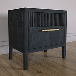 Прикроватная Тумбочка Primo с двумя ящиками Черный дуб варинант исполнения - 5 | Loft Concept в Красноярске