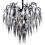 Люстра со стеклянными подвесками дымчатого цвета Ambre Glass Chandelier 80 варинант исполнения - 1 | Loft Concept в Красноярске