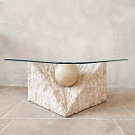 Дизайнерский журнальный стол в виде раковины с жемчужиной под прозрачной столешницей Fahin варинант исполнения - 2 | Loft Concept в Красноярске