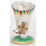 Ваза из фарфора с бронзовой фигуркой ангела Eden Garden porcelain and bronze варинант исполнения - 1 | Loft Concept в Красноярске