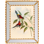Постер с изображением птиц и цветов в зеркальной раме Blooming Birds Poster варинант исполнения - 3 | Loft Concept в Красноярске