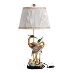 Настольная лампа с абажуром и основанием в виде двух цапель Porcelain Heron Lamp варинант исполнения - 1 | Loft Concept в Красноярске