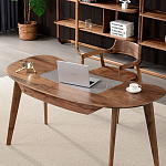 Стол рабочий округлой формы с ящиком  Working Moonnut Table варинант исполнения - 2 | Loft Concept в Красноярске