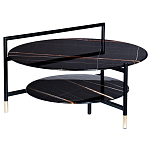 Стол журнальный круглый черный с полкой Inherence варинант исполнения - 1 | Loft Concept в Красноярске