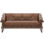 Трехместный диван Duncan винтажная коричневая кожа варинант исполнения - 1 | Loft Concept в Красноярске