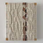 Текстильное панно ручной работы из хлопкового шнура wall panel line beige варинант исполнения - 1 | Loft Concept в Красноярске