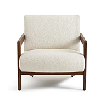 Кресло с обивкой из белого букле Armchair White Boucle варинант исполнения - 4 | Loft Concept в Красноярске