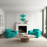 Подвесной вязаный бирюзовый светильник «Звезда Востока 02» варинант исполнения - 1 | Loft Concept в Красноярске