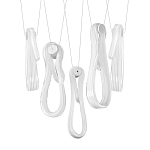 Подвесной светильник белого цвета с 6-ю изогнутыми плафонами Flow Loop варинант исполнения - 8 | Loft Concept в Красноярске