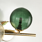 Бра с рифлёными шарообразными плафонами прозрачного и зелёного цвета Bolle Multi Color hanging lamp варинант исполнения - 4 | Loft Concept в Красноярске