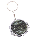 Зеркало брелок карманное двухстороннее из натурального камня Серафинит Stone Mirrors варинант исполнения - 5 | Loft Concept в Красноярске