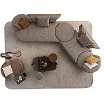 Угловой диван Calypso с поворотным механизмом и пуфом   варинант исполнения - 6 | Loft Concept в Красноярске